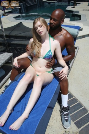 Sexy blonde gives a hot footjob to a black guy before having interracial sex Ass pics #2
