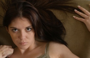 Teen amateur Siena piles up her hair before finger spreading her pierced twat #4