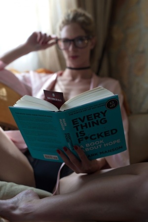 Glamorous Canadian blonde girl Bernadette Adkins shows her medium tits xxx tube picture